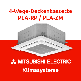 Mitsubishi Electric - Mr. Slim: 4‑Wege‑Deckenkassette PLA-RP / PLA-ZM