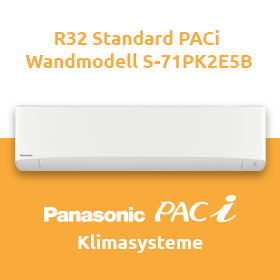 Panasonic Klimasysteme - R32 Standard PACi Wandmodell S-71PK2E5B mit IR-Empfänger